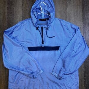 Vtg Foot Locker Light Blue Hooded Windbreaker